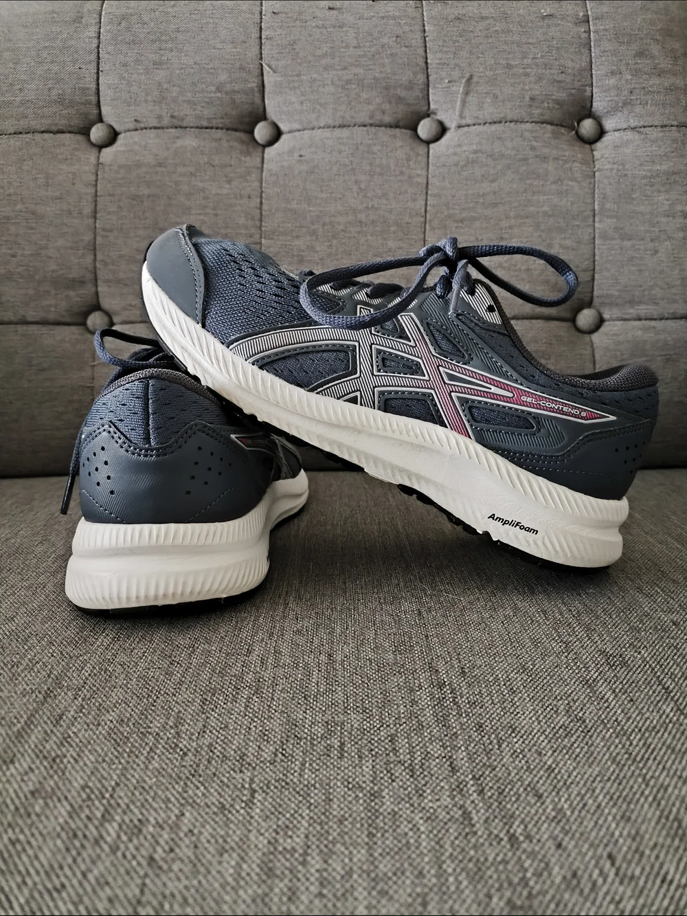 ASICS Women's Blue Running Sneakers with Pink Accent